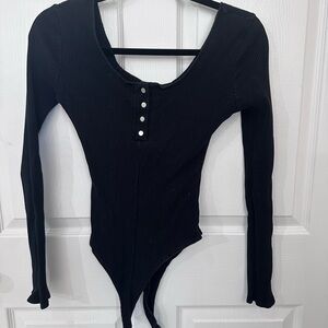 Shinestar Black Fitted Long Sleeve Bodysuit